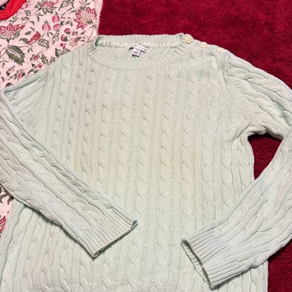 Croft & Barrow Women's Cable Knit Sweater - Mint
